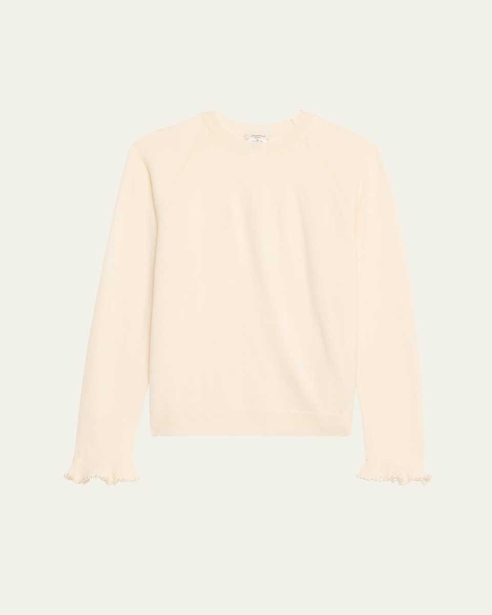 Bead-Trim Cashmere Sweat